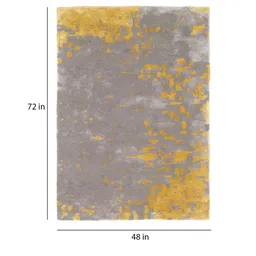Buy Grey Wool and Viscose Abstract 4 x 6 Feet Hand Tufted Carpet by Joyrugs by littlelooms image 3