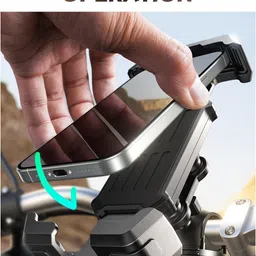 cason Mobile Holder for Bikes,PhoneStand for Scooty with Mirror Mount &ShockAbsorbtion Bike Mobile Holder image 3