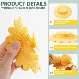serplex Silicone Sunflower Sink Cover Set Sink Plug image 3