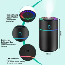 serplex Car Humidifier Diffuser 230ml Car Humidifier Diffuser with Dual Mist Modes LED Lights and USB Power Air Purifier image 2