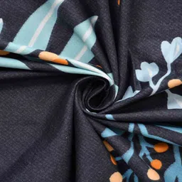 mafatlal Blue Floral 160TC Microfibre Double Bedsheet with 2 Pillow Covers image 4