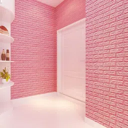 skywall 70 Light Pink 3D Brick Self Adhesive Sticker image 2