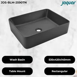 JAQUAR DESIGNER RANGE WASH BASIN | 530x420x140mm | P02-JAQ-JDS-BLM-25907N Table Top Basin image 2