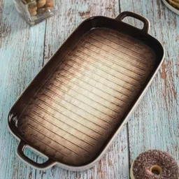 white gold Porcelain Rectangle Plate with Handle Tray-picture-14