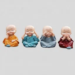 shopti Baby Buddha 4Pc and show piece Decorative Showpiece - 8 cm-picture-33
