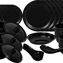 Pack of 40 Melamin Magneta Black 40 Pcs Dinner Set-image-22