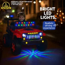 wishmaster Child Battery Jeep Car (1–6 Years, Remote + Manual Drive) Jeep Battery Operated Ride On image 2