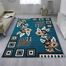 samjeeda handloom carpets Blue Acrylic Carpet image 2