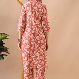 kjfab Women Pure Cotton Kurta Pant Set image 2