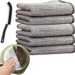 dwiza enterprise Non-Scratch Wire Dishcloth & Cleaning Brush,Multipurpose Wire Dishwasher Rag Wet and Dry Steel Cleaning Cloth-picture-10