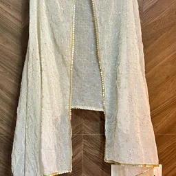 pf care Georgette Embroidered White Women Dupatta-picture-24