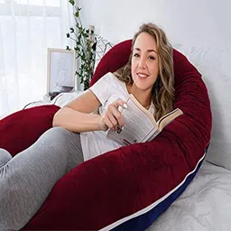 hundur store Microfibre Solid Pregnancy Pillow Pack of 1 image 4