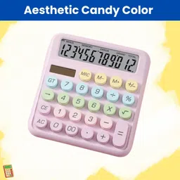 clairbell Desktop Cute Calculator, 12-Digit Large Display With Aesthetic Candy ColorI109 Desktop Cute Calculator, 12-Digit Large Display With Aesthetic Candy ColorQ109 Basic Calculator-picture-15