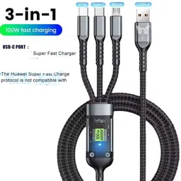SOJUBA Multi Data Transfer High-Speed Cable 100W Fast Charging Cable+Carry Pouch Charging Pad image 3