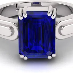 esperanza enterprises AKSHITA CHOKI SILVER NEELAM Ring Astrological Purpose Gold Plated Ring Metal Sapphire Silver Plated Ring Set image 3