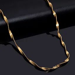 fashion frill Gold Chain For Boys Stylish Neck Chain Necklace Golden Men Chains For Men Women Gold-plated Plated Brass Chain-picture-11