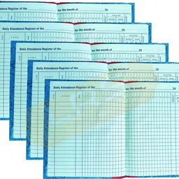 lrs Attendance Book Short Size - 21 * 17 cm - 80 GSM Ledger Paper - 38 Pages - Pack of 5 - 1-Part Attendance Book-picture-11