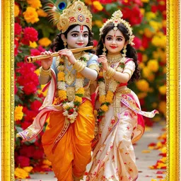 vanaprint Elegant Radha Krishna MDF Photo Frame | Religious Wall Hanging Digital Reprint 12 inch x 9 inch Painting-picture-37