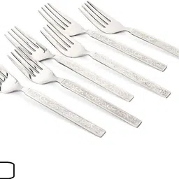 bzilo Pack Of 6 Stainless Steel Dinner Forks Set Fork Set for Kitchen & Home Z93 Stainless Steel Dinner Fork-picture-11