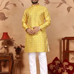 cellux Men Cotton Blend Kurta Pyjama Set-picture-20