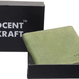 dcent kraft Men Casual, Trendy, Evening/Party, Ethnic Green Genuine Leather RFID Wallet - Regular Size image 5