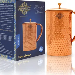 indianartvilla 1000 ml Copper Water Jug-picture-27