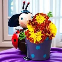 Ladybug Metal Plant Pot–Cute Decorative Planter for Succulents, Bonsai,Flowers Garden Gnome-image-42