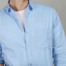 metronaut Men Regular Fit Solid Spread Collar Casual Shirt image 4