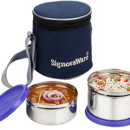 signoraware EXECUTIVE STEEL SMALL LUNCH BOX 2 Containers Lunch Box-picture-28