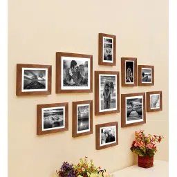 art street Brown Synthetic Wood Audrey Set Of 11 Collage Photo Frames image 1