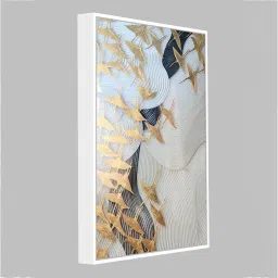 Art Street Set of 2 White Abstract Theme Framed Canvas Art Print image 4