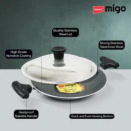 impex Granite Nonstick Appachatty with Stainless Steel Lid Appachatty with Lid 0.8 L capacity 20 cm diameter image 4