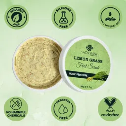 Kazarmaa Lemon Grass Foot Scrub For Home Pedicure With Natural Oils And Foot Scrubber Tool image 5