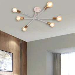 shoppeefry Malvi White Metal Sputnik Chandelier image 1