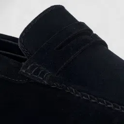 louis stitch Black Suede Leather Casual Loafers for Men (ITSU) Size 6 Loafers For Men image 5