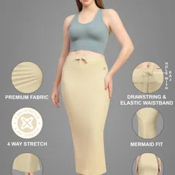 Trendmalls New.P01-Beige-S Lycra Blend Petticoat image 5