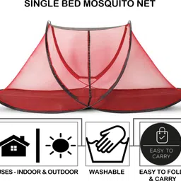 sasdan Polyester Adults Washable Verticle Zip Mosquito Net - L,B,H (7 x 7 x 4.6 ft) with High-Quality Zip Mosquito Net image 3