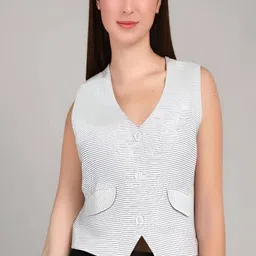 cadmon Striped Women Waistcoat-picture-39