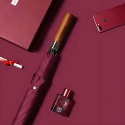 whisket Portable Auto Open and Close-Windproof Wooden Handle Travel Compact Umbrella Umbrella-picture-21