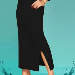 DSV ENTERPRISES Shapeware Black M0052 Lycra Blend Petticoat-image-3