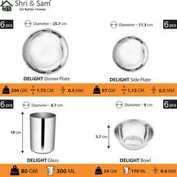 shri & sam Pack of 50 Stainless Steel Dinner Set image 2