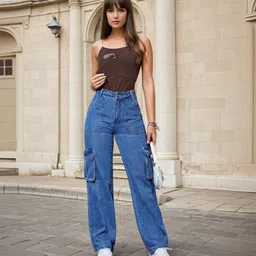 kotty Women Straight Fit High Rise Blue Jeans-picture-15