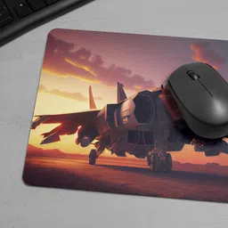 ARTOLIC Fighter jet clouds sunset D1 Gaming Mouse Pad, Non-Slip Rubber Base, 9x7.5 Non Slip Base Mousepad image 2