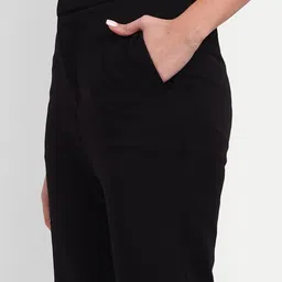 broadstar Women Flared Black Lycra Blend Trousers image 4