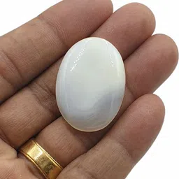Sahiba Gems White Cut Natural Agate Gemstone image 2