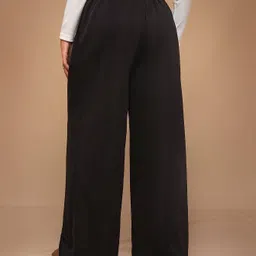 dockstreet Women Loose Fit Black Cotton Blend Trousers-picture-18