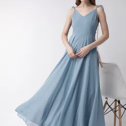 riyal Women Maxi Grey Full Length Dress image 5