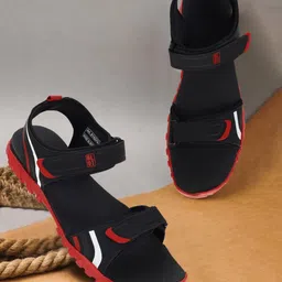 paragon Men K1423G Men's Stylish Lightweight & Durable Black - Red Velcro Dailywear Sandals Sandal-picture-12