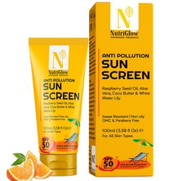 NutriGlow Advanced Organics Sustainable Anti Pollution SPF 50 PA+++ Sun Screen with Aloevera 100 ml-picture-40