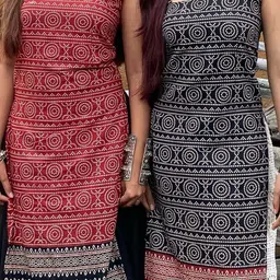 shirsha textile Women Printed Cotton Blend Straight Kurta image 4